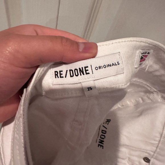 EUC Re/Done White high rise ankle crop - size 25 - Picture 7 of 7